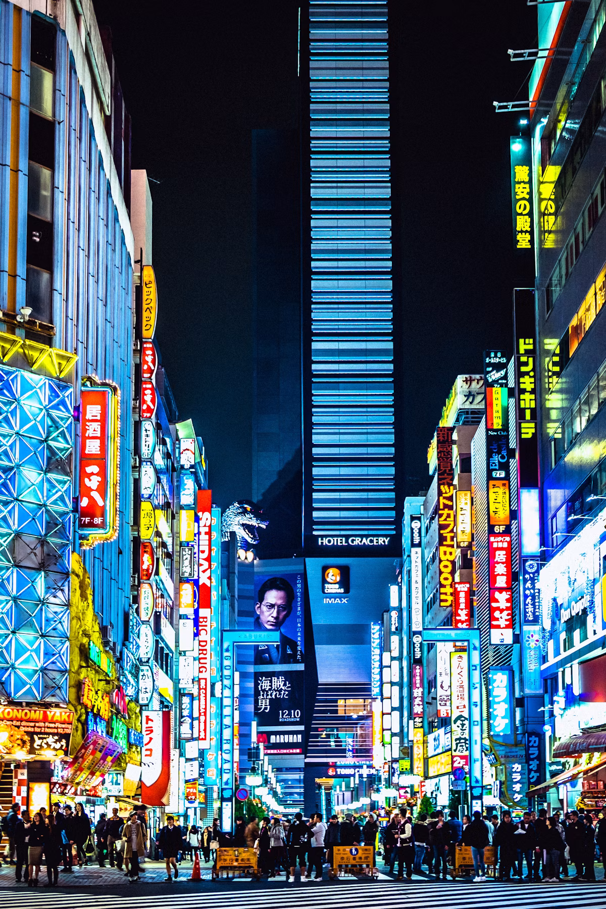Tokyo illuminated cityscape at night